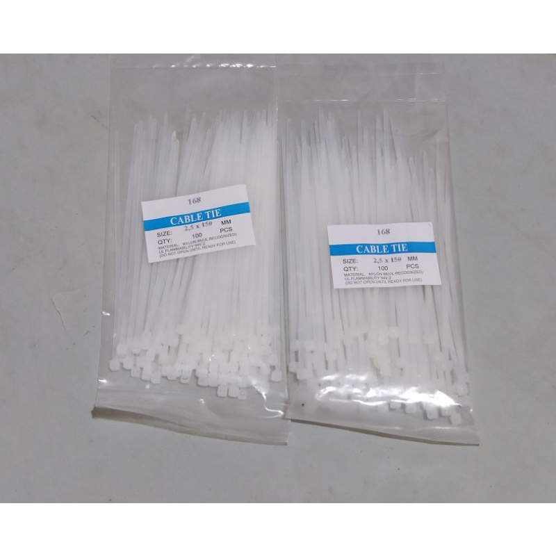 

KABLE TiIES 2.5×150mm(15cm) PUTIH (isi 100 pcs)/CABLE TIE