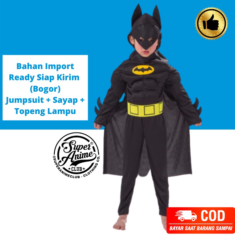 Kostum Batman Anak  Import Cosplay Ultah Karakter Busa Superhero Costume Halloween Ulang Tahun