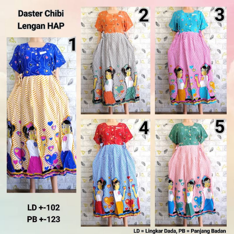 Daster Chibi Lengan HAP LD 100 Adem Busui Friendly BU TEJO GOES + KLHT