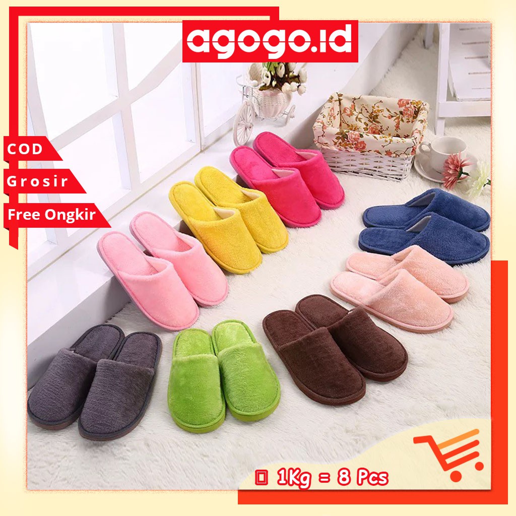 AGG 17 Sandal Bulu Indoor  Sandal  kamar Flip Flop Kamar 