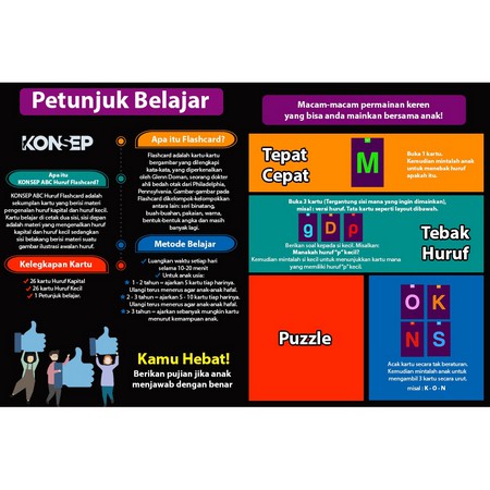 FLASH CARD HURUF Kartu Pintar Alfabet Edukasi Anak Belajar Huruf ALPHABET - KONSEP ISI 48 KARTU pintar mainan edukasi flashcards flash card anak membaca alfabet