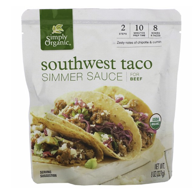 

Simply Organic Simmer Sauce Southwest Taco For Beef (227 g)