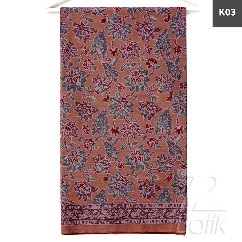 KAIN BATIK KATUN Premium Motif Kembang Taman Warna Biru Hijau Abu 729357 Cap 72 Jarik Jarit Samping Kebat Panjang Batik Katun Modern Premium Bahan Seragam Batik Pernikahan Kantor Keluarga Murah Kamen Jadi Batik Bali Lembaran