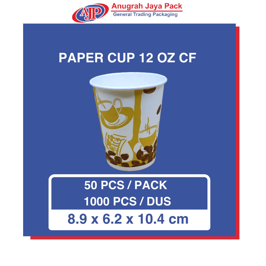 Jual Paper Cup 12 Oz CF Gelas Kertas Minuman Panas 12 Oz CF Tanpa Tutup Shopee Indonesia