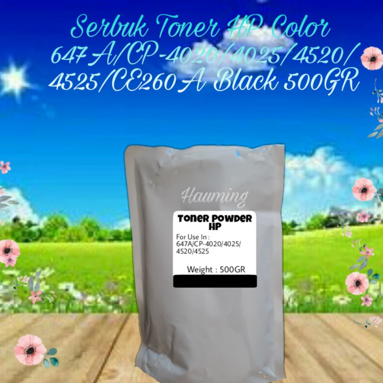 Serbuk Toner HP 647A CP4020 CP4025 CP4520 CP4255 CP-4025n 4525n 4525dn 4525xh CE260A Black 500gr