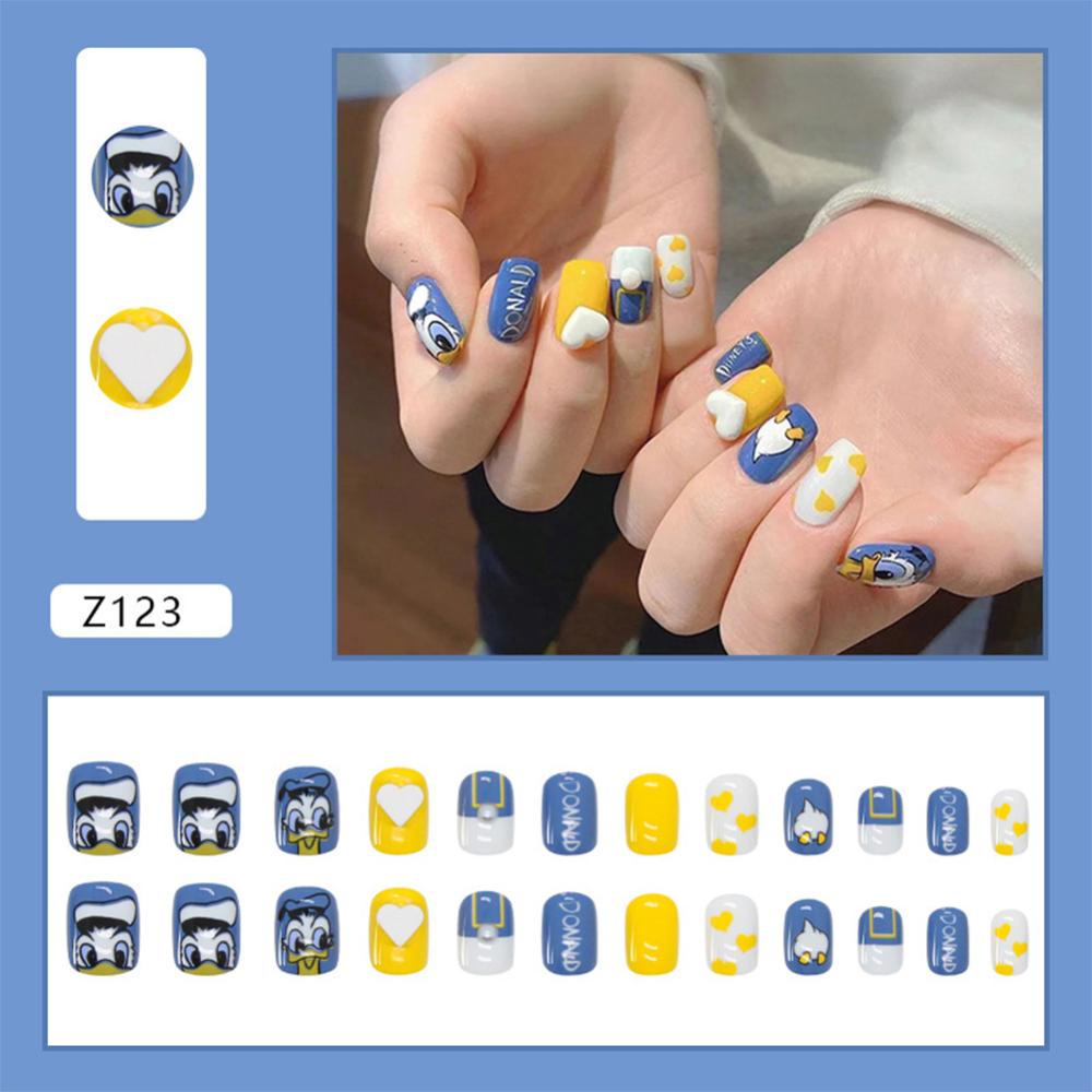 Timekey 24pcs / set Stiker Kuku Palsu Bisa Dilepas Untuk Aksesoris Nail Art / Manicure it A9K5