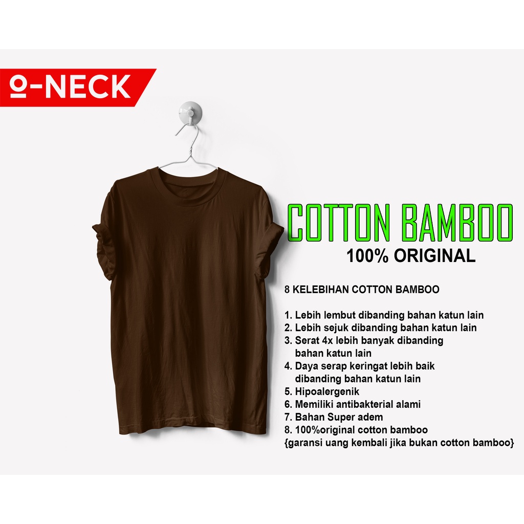 BIG SIZE JUMBO Kaos Baju Polos Katun Bambu 100% Cotton Bamboo PREMIUM