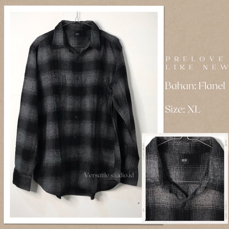 UNIQLO Kemeja Pria Flanel | Preloved LIKE NEW