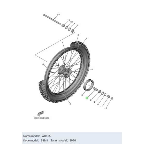 BOSH BOS RODA DEPAN WR155 WR 155 ASLI ORI YAMAHA 90560 15290