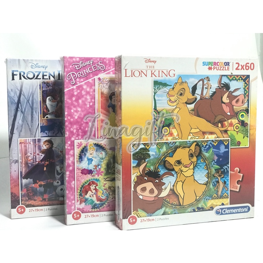 ORIGINAL DISNEY PUZZLE - SUPERCOLOR CLEMENTONI / PRINCESS ALADDIN FROZEN CARS LION KING VEHICLE PUZZLE