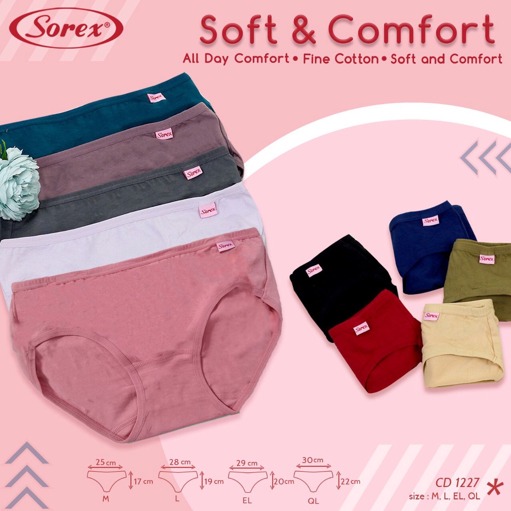 ORIGINAL ! CD SOREX 1227 SOREX MINI BAHAN KATUN - CD WANITA INI BASIC KATUN - CD LOW WAIST SEPINGGUL - ASLI SOREX - BAHAN KATUN SUPER LEMBUT - CD SOREX SUPER MURAH TERLARIS - CELANA DALAM WANITA ANAK REMAJA ADA SIZE M L EL XL QL XXL