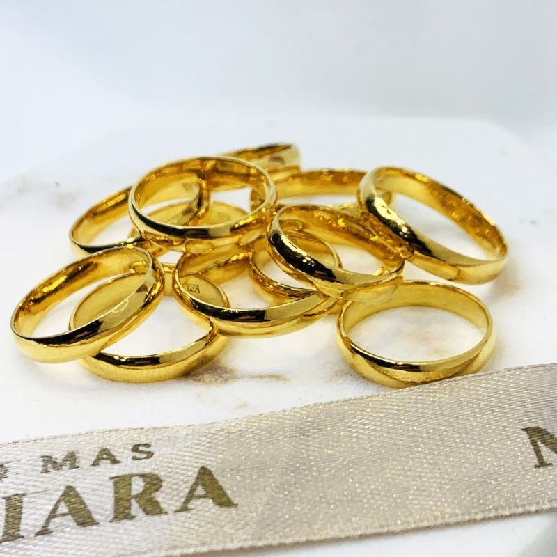 Grafir Per Huruf Cincin Ukir Nama Cantik Italic Nikah Laser Engrave Emas Asli