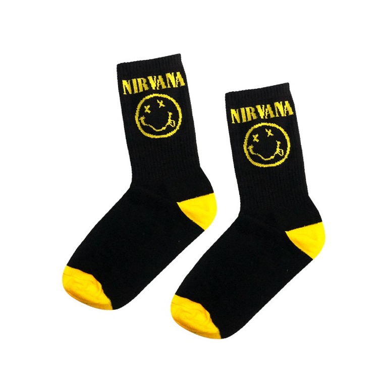 KAOS KAKI MOTIF BAND NIRVANA | KAUS KAKI SKATE OLD SCHOOL PRIA WANITA