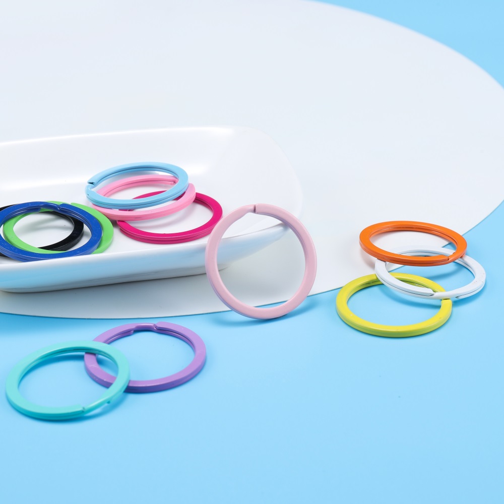 [DIY Aksesoris] Ring gantungan kunci Bulat Buka Tutup Warna  (10pcs/bag）