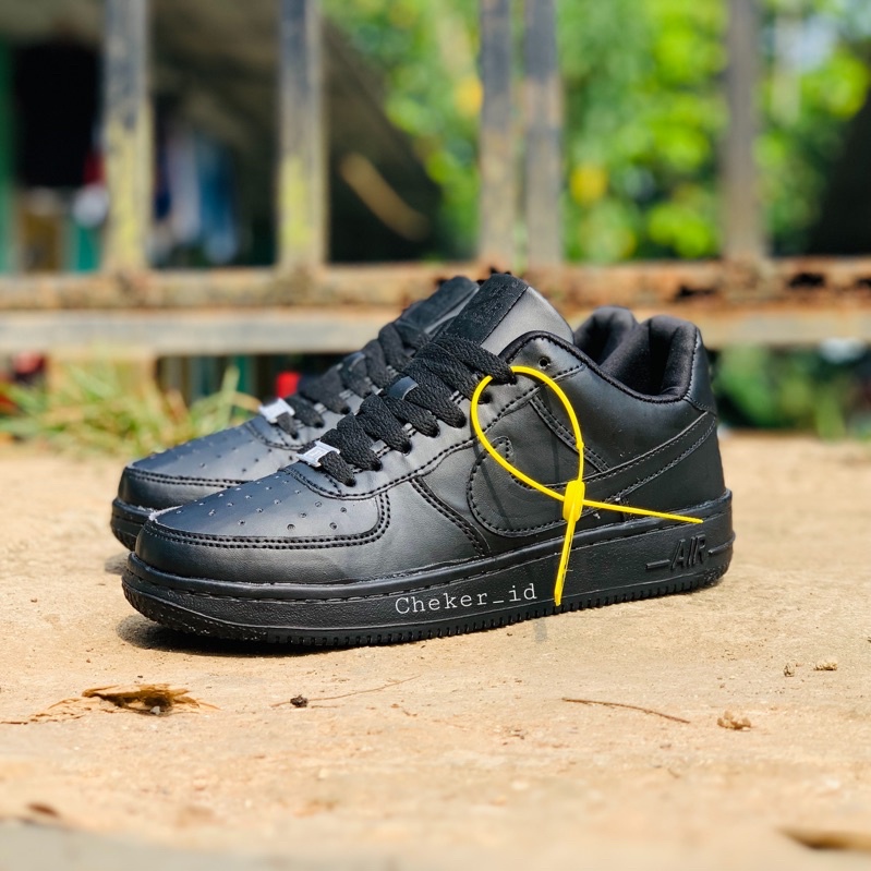 SEPATU SNEAKERS NK3 A1R FORC3 PRIA DAN WANITA FULL BLACK HITAM POLOS FASHION TERBARU