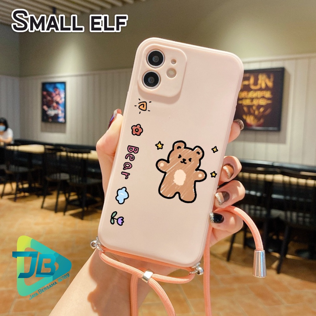 SOFTCASE SILIKON SLINGCASE TALI LANYARD STRAP PHONE MACARON PELINDUNG KAMERA SMALL ELF OPPO VIVO SAMSUNG XIAOMI REALME IPHONE ALL TYPE JB5410