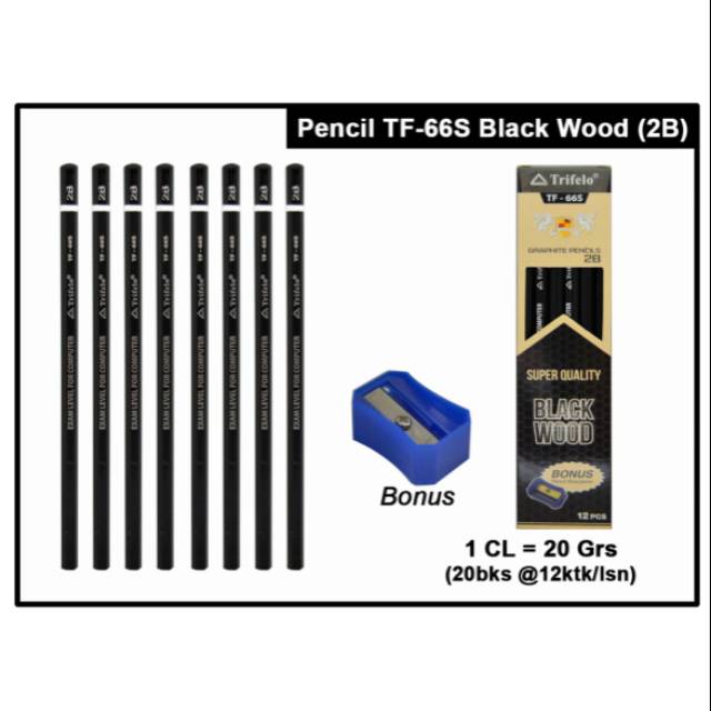 

Pencil TF-66S+serutan 2B Black wood