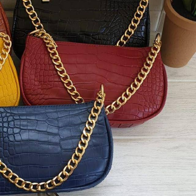 Tas SELEMPANG WANITA CROCO # Tas Rantai besi