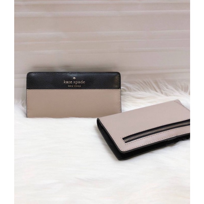 KS Staci Large Slim Bifold warm beige || KATE SPADE