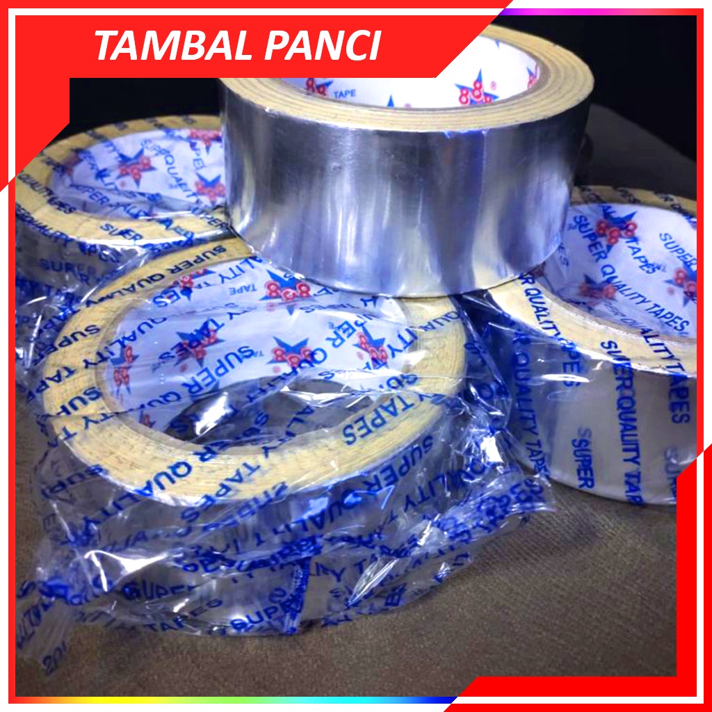 Lem Tambal Panci / Lakban Solatape Aluminium Penambal Panci Wajan / Aluminium Foil Tape Tambal Panci Panjang 24 Meter