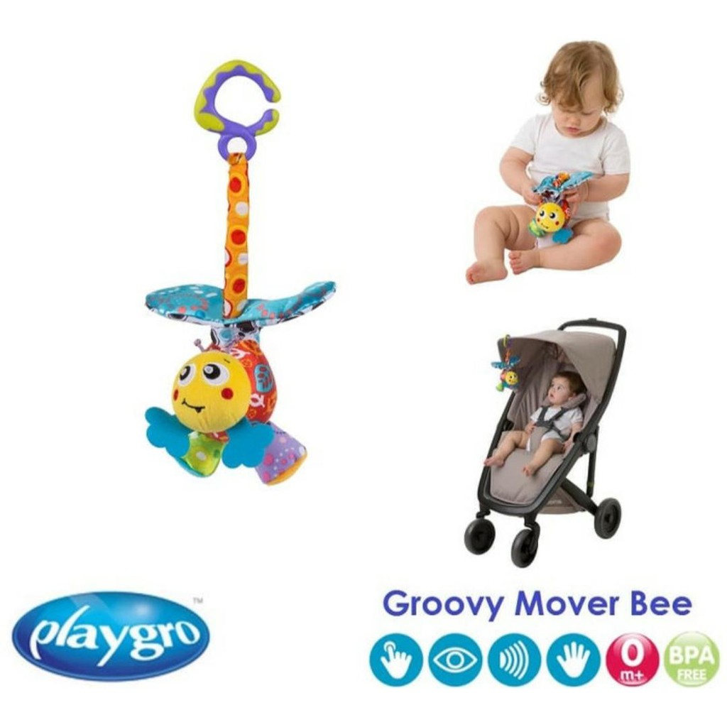 Playgro Groovy Bee 121301 Mainan Bunyi Gantung