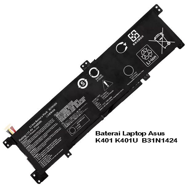 Baterai Laptop Asus K401 K401U K401LB K401UB K401LB5200 B31N1424