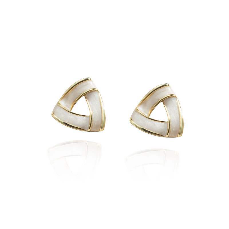 Anting S925 silver needle Bentuk Segitiga Geometris Serbaguna