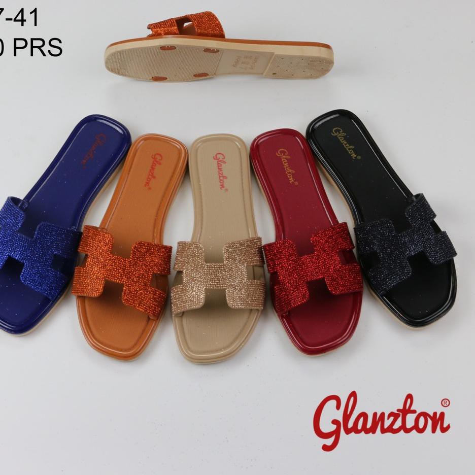 LYW Glanzton - Flat Shoes Jelly Wanita - Sepatu Balet Jelly Wanita Model bling Simple 1838H Terupdat