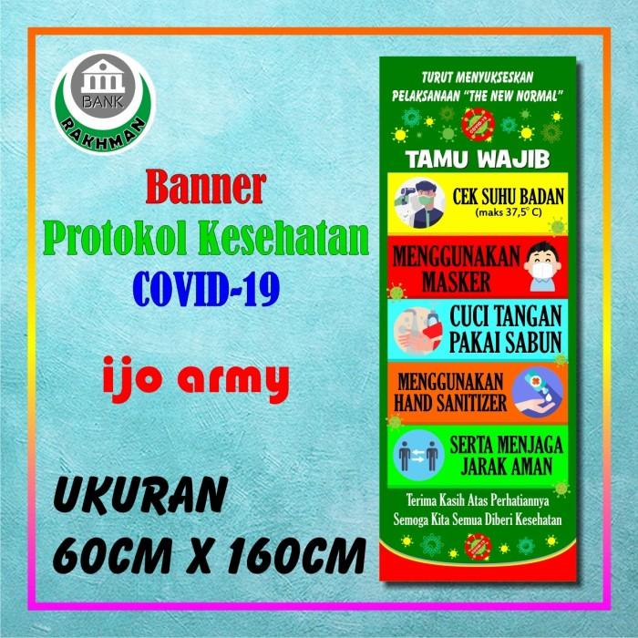 Spanduk Banner Protokol Kesehatan Covid 19 Ukuran 60Cm X 160Cm
