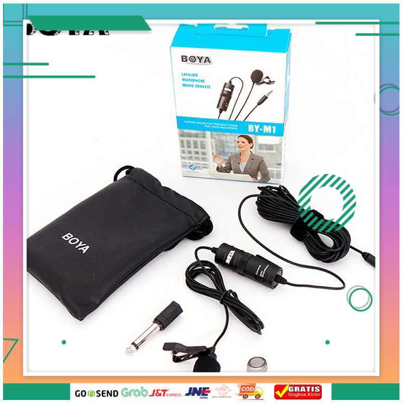 (BISA COD) FTIHSHPBoya Clip-On Omnidirectional Microphone for Smartphone &amp; DSLR - BY-M1