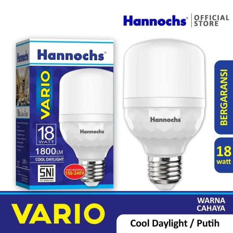 Lampu LED / Bohlam LED Hannochs VARIO 6 Watt / 12 Watt / 18 Watt - SNI Hannochs Murah