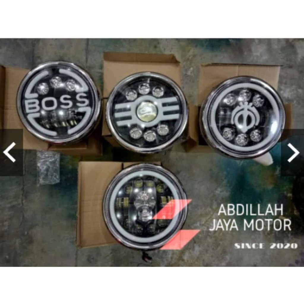 Headlamp DAYMAKER  7 Inch 12 Led VARIASI Tengkorak Cyclops Flower BOSS