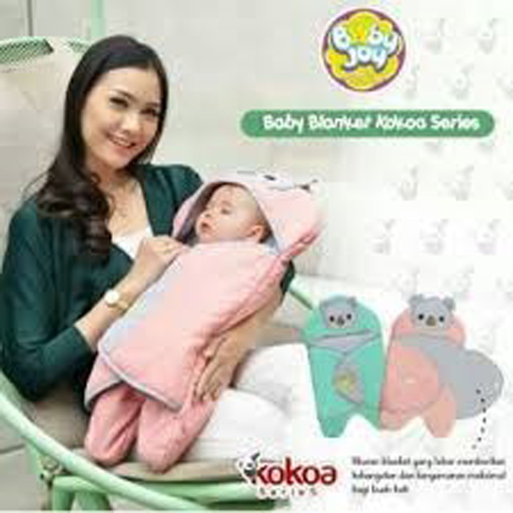 Selimut Bayi Baby Blanket Topi Kokoa Baby Joy BJB 5013 / Selimut Bayi Karakter Lucu