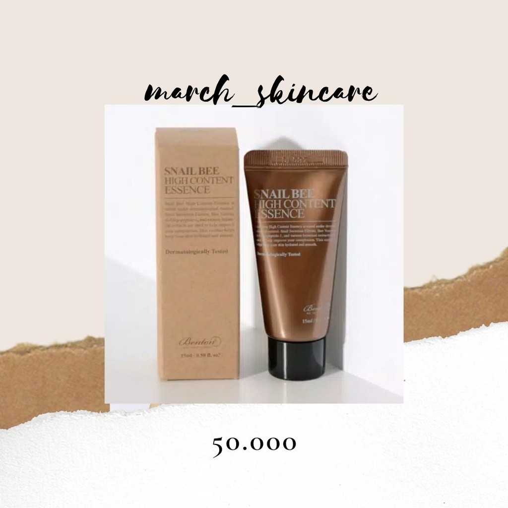 Benton Snail Bee High Content Lotion / Essence / Steam Skin Cream Travel Size Mini Size 15ml