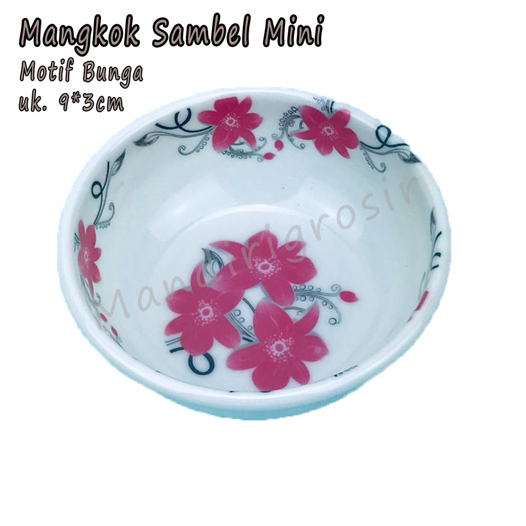 Mangkok * Sambel * Motif Bunga * 9*3cm