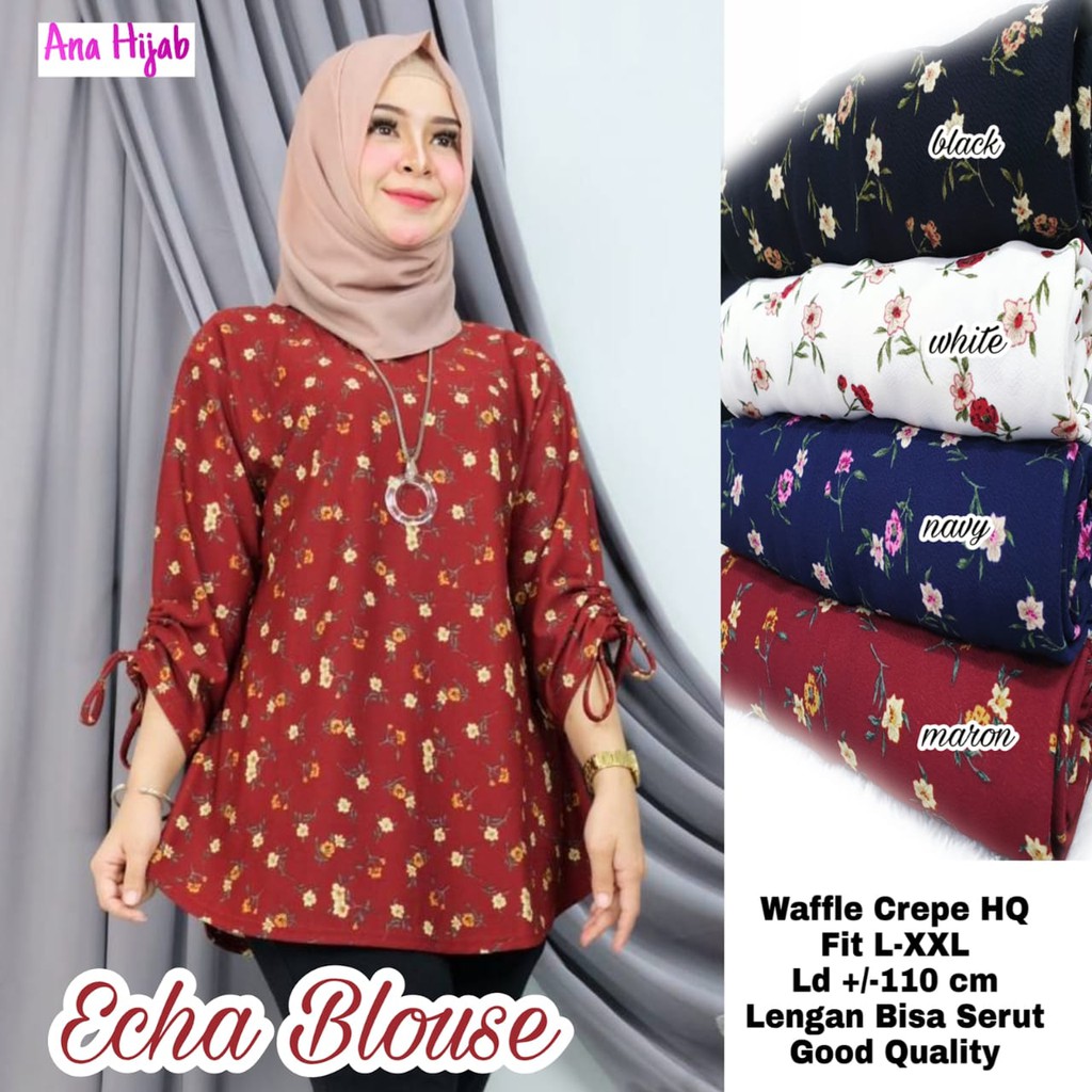 Echa Blouse By Ana Hijab| Suplier Hijab Solo| Grosir