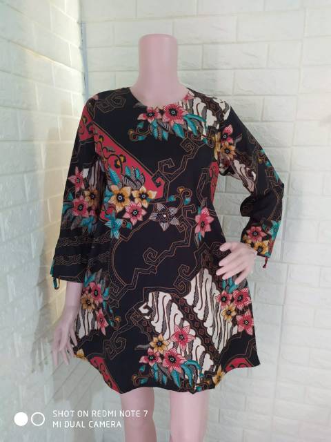 BAJU ATASAN TUNIK BATIK DEWASA BAHAN KATUN STRETCH JUMBO