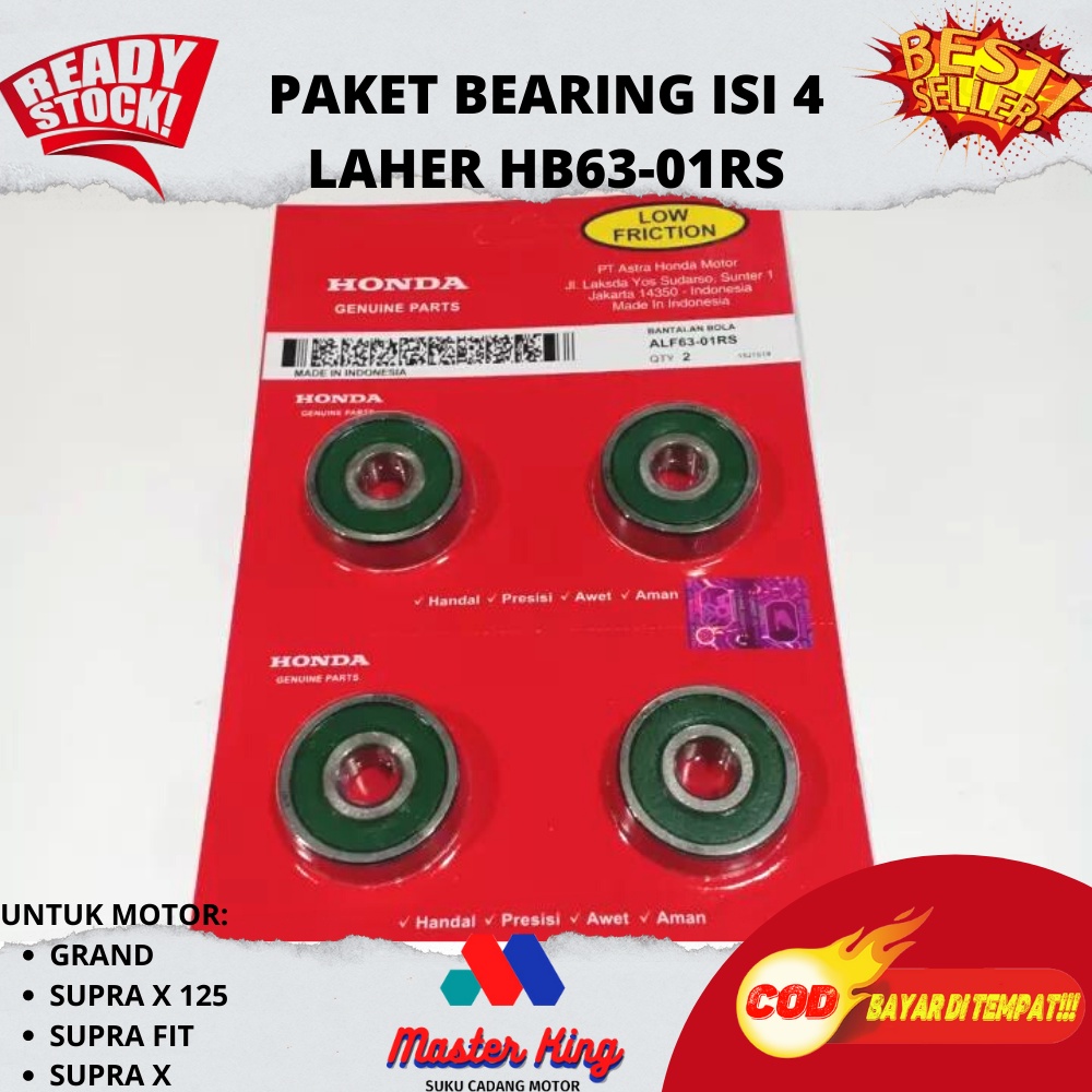 Laher 6301 / ISI 4 PCS Laher Roda Supra X / Laher Motor Honda / Laher Depan Satria FU 150 / Laher Ro