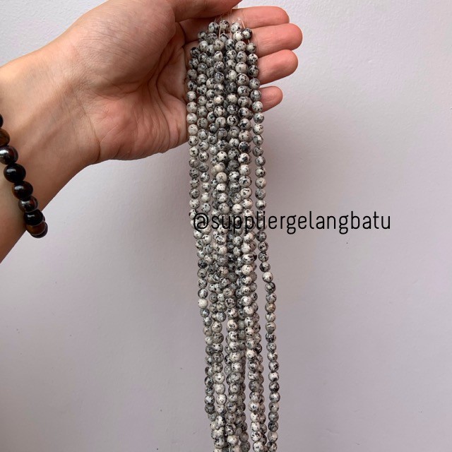 supplier batu abu labrador putih 6mm labradorite bongkah akik natural bahan merangkai gelang kalung