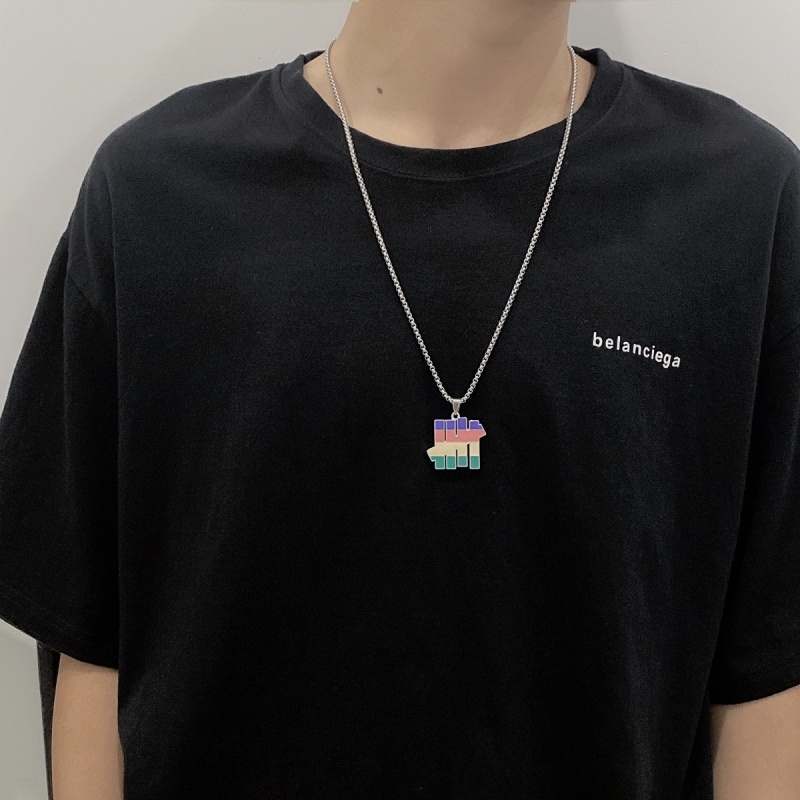 Kalung Liontin Warna-Warni Gaya Hip Hop