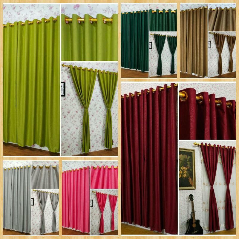 Gorden pintu jendela ring blackout motif sultan