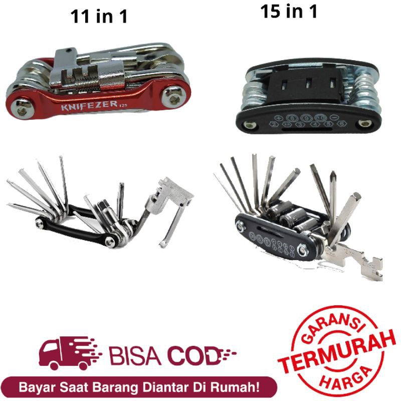 TOOLKIT SEPEDA Kunci Sepeda 15 in 1 &amp; 11 in 1 / Bike Toolkit / Kunci L Sepeda