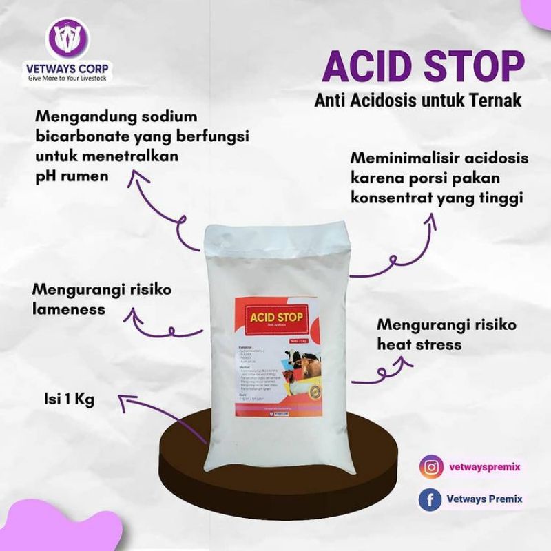 ACID STOP ANTI ACIDOSIS-Obat kaki pincang pada sapi kambing domba.