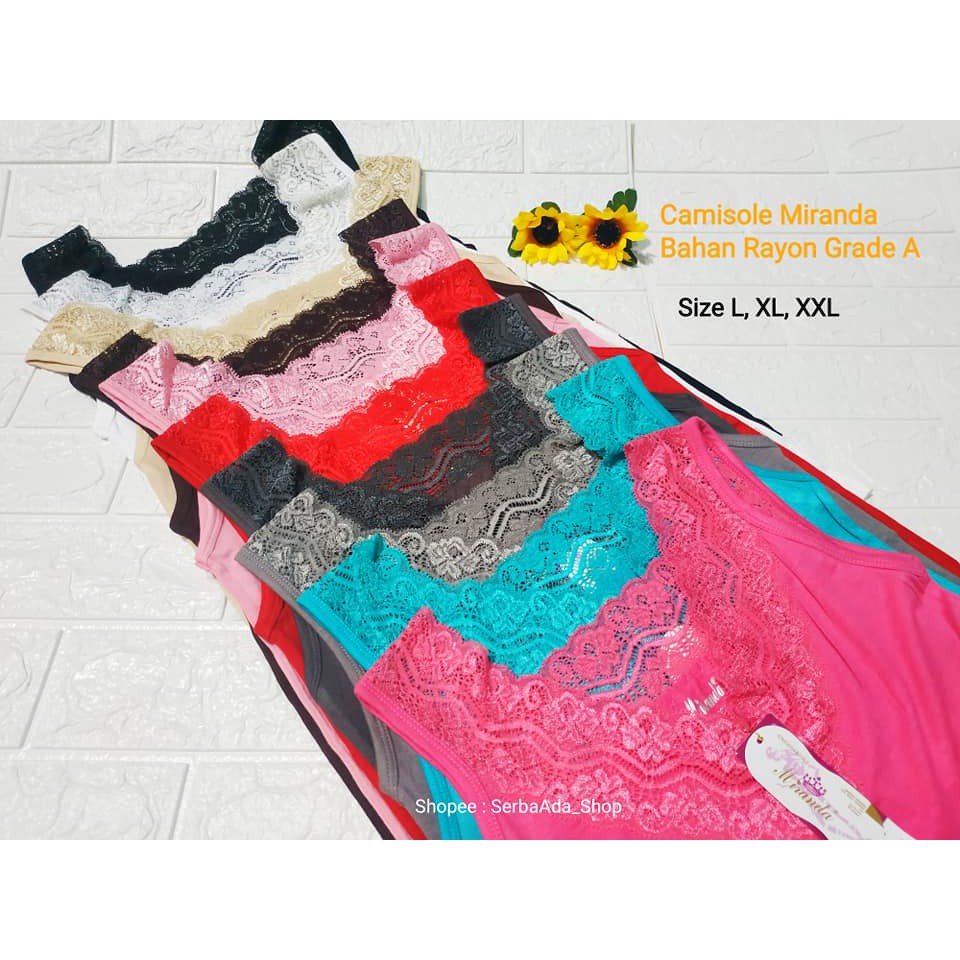 Camisole Renda V Adem Luxury Merk  Miranda 7369 size L - XXL Kaos Dalam Wanita Good Quality