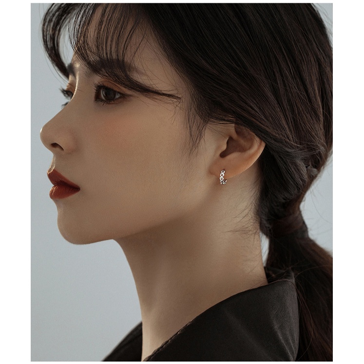 Anting Tusuk Sterling Silver 925 Wanita Desain Hati Kecil Gaya Musim Panas