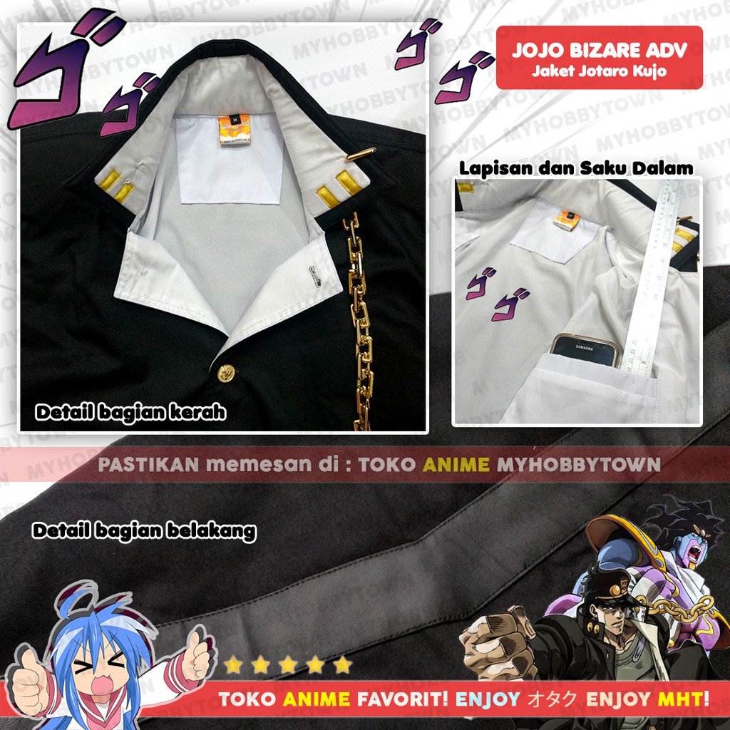 Jaket Jubah Coat Jotaro Kujo Jojo Bizarre Adventure Kostum Cosplay