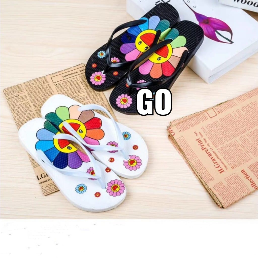 sogo Import COUPLE ROSE Sandal Wanita Murah Japit Casual Teplek Sendal Cewek Flat Jepit