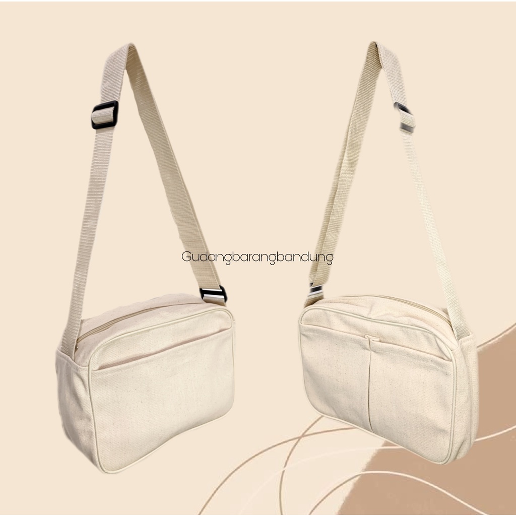 Sling Bag / Tas Slempang Luna Kanvas Resleting