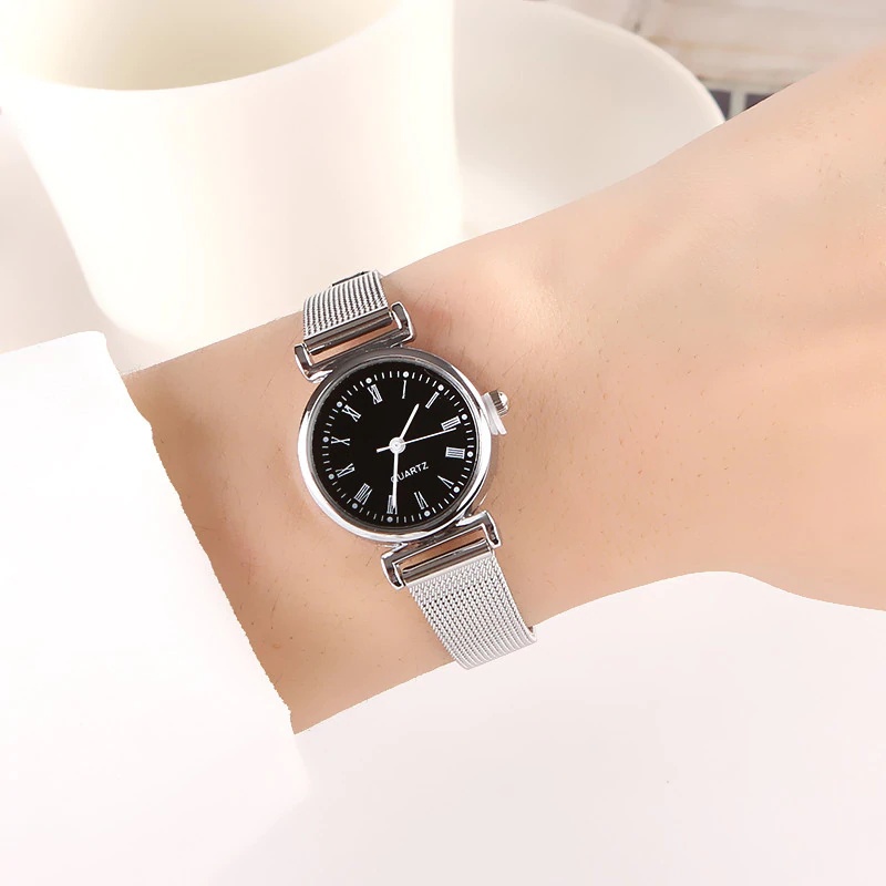 OVERFLOWS.ID Jam Tangan Wanita Analog Tali Stainless Steel Ala Korea Jam Tangan Import-3