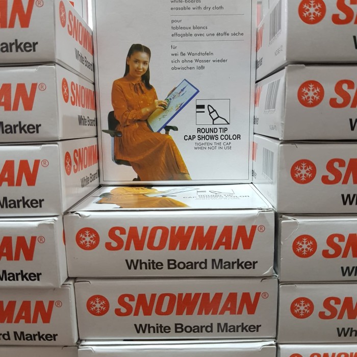 

Spidol Snowman White Board Marker Hitam TERMURAH